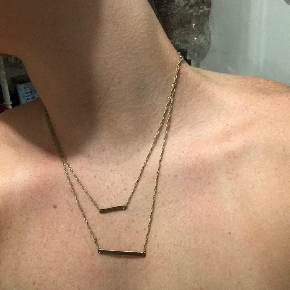 Layered gold bar necklace from boutique